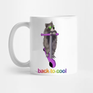 Back to cool raccoon on scooter Mug